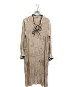 saharaサハラ）の古着「Piping Flower Dress ワンピース」｜ベージュ