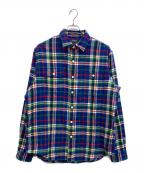 POLO RALPH LAURENポロ・ラルフローレン）の古着「プラッド フランネル ワークシャツ」｜ブルー×イエロー