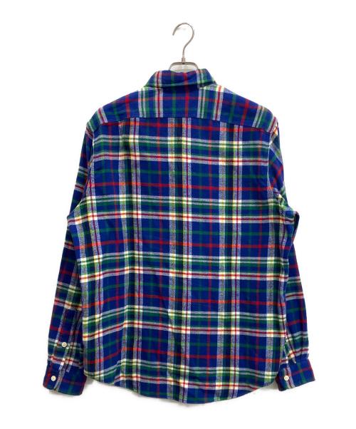 POLO RALPH LAUREN（ポロ・ラルフローレン）POLO RALPH LAUREN (ポロ・ラルフローレン) プラッド フランネル ワークシャツ ブルー×イエロー サイズ:Lの古着・服飾アイテム