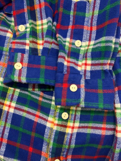 POLO RALPH LAUREN（ポロ・ラルフローレン）POLO RALPH LAUREN (ポロ・ラルフローレン) プラッド フランネル ワークシャツ ブルー×イエロー サイズ:Lの古着・服飾アイテム