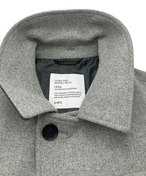 SHIPS（シップス）SHIPS (シップス) スーパー160'S メリノウール メルトン シングル ピーコート グレー サイズ:XLの古着・服飾アイテム
