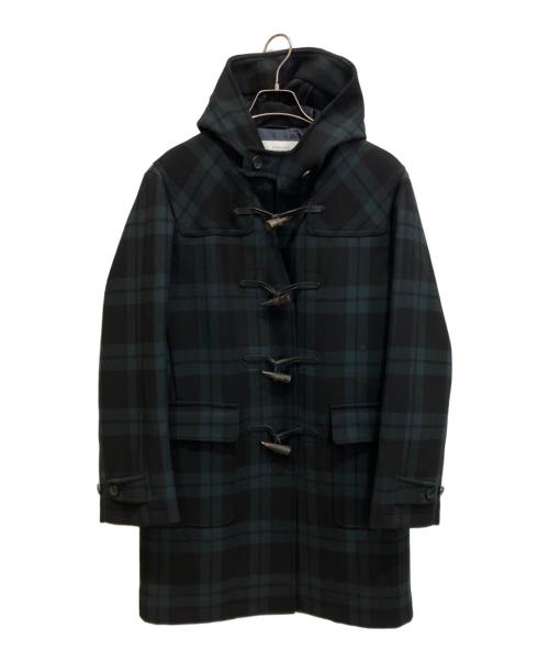 SHIPS（シップス）SHIPS (シップス) 140sメリノウールメルトンダッフルコート グリーン×ブラック サイズ:Lの古着・服飾アイテム