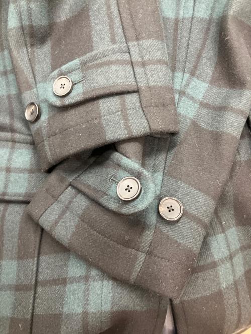 SHIPS（シップス）SHIPS (シップス) 140sメリノウールメルトンダッフルコート グリーン×ブラック サイズ:Lの古着・服飾アイテム