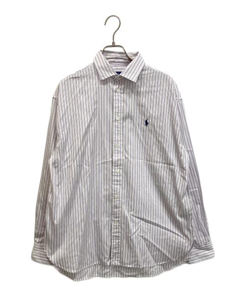 POLO RALPH LAUREN（ポロ・ラルフローレン）POLO RALPH LAUREN (ポロ・ラルフローレン) ストライプド コットン シャツ ホワイト サイズ:Mの古着・服飾アイテム