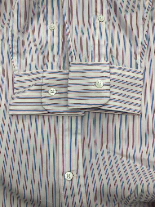 POLO RALPH LAUREN（ポロ・ラルフローレン）POLO RALPH LAUREN (ポロ・ラルフローレン) ストライプド コットン シャツ ホワイト サイズ:Mの古着・服飾アイテム