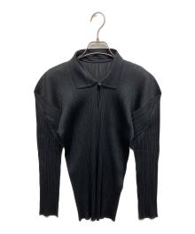 ISSEY MIYAKE（イッセイミヤケ）の古着「プリーツブラウス」｜ブラック