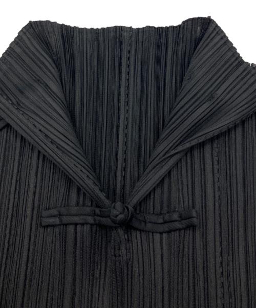 PLEATS PLEASE（プリーツプリーズ）PLEATS PLEASE (プリーツプリーズ) チャイナ釦デザインプリーツブラウス ブラック サイズ:3の古着・服飾アイテム