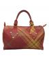 Vivienne Westwood (ヴィヴィアンウエストウッド) タータンチェック柄ダービーボストンバッグ オレンジ：20000円