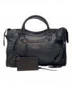 BALENCIAGAバレンシアガ）の古着「ザ・シティ リザード風型押し2WAYバッグ」｜ブラック