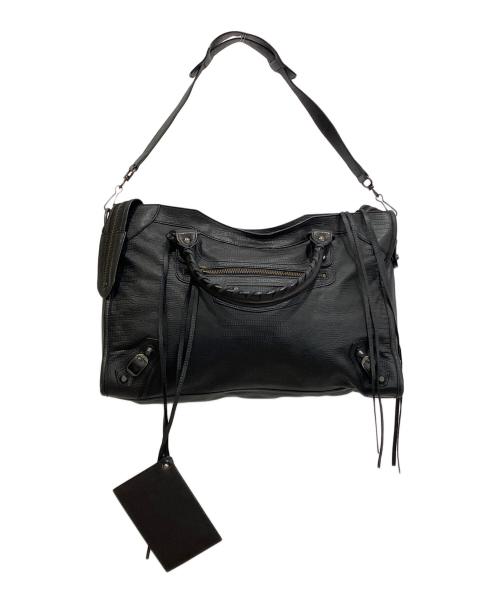 BALENCIAGA（バレンシアガ）BALENCIAGA (バレンシアガ) ザ・シティ リザード風型押し2WAYバッグ ブラックの古着・服飾アイテム
