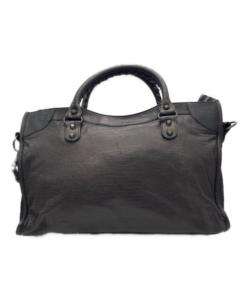BALENCIAGA（バレンシアガ）BALENCIAGA (バレンシアガ) ザ・シティ リザード風型押し2WAYバッグ ブラックの古着・服飾アイテム
