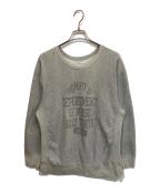 RILYリリー）の古着「College Logo Crew Neck Sweat ダメージ加工スウェット」｜グレー