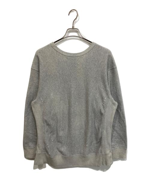 RILY（リリー）RILY (リリー) College Logo Crew Neck Sweat ダメージ加工スウェット グレー サイズ:Lの古着・服飾アイテム