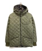 LAVENHAM×narifuriラベンハム×ナリフリ）の古着「BADINGHAM キルティングフーデッドジャケット」｜オリーブ