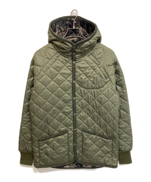 LAVENHAM（ラベンハム）LAVENHAM (ラベンハム) narifuri (ナリフリ) BADINGHAM キルティングフーデッドジャケット オリーブ サイズ:Lの古着・服飾アイテム