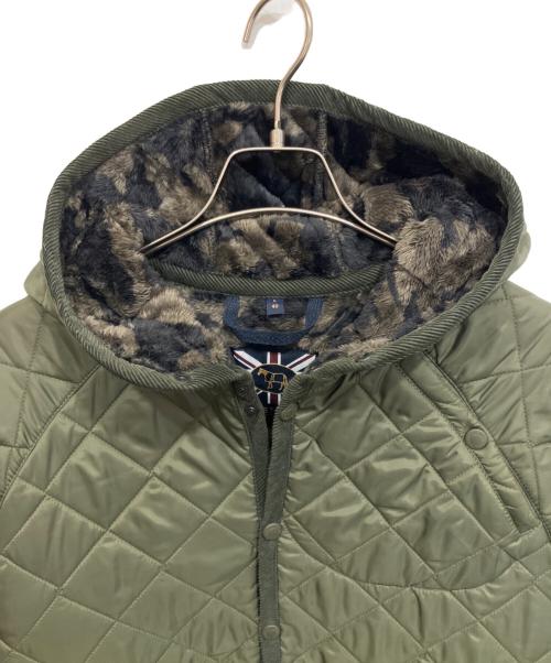 LAVENHAM（ラベンハム）LAVENHAM (ラベンハム) narifuri (ナリフリ) BADINGHAM キルティングフーデッドジャケット オリーブ サイズ:Lの古着・服飾アイテム