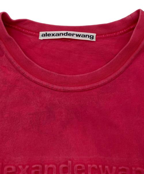 ALEXANDER WANG（アレキサンダー・ワン）ALEXANDER WANG (アレキサンダー・ワン) エンボスロゴ ロングスリーブカットソー ピンク サイズ:XLの古着・服飾アイテム