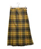 O'NEIL OF DUBLINオニール オブ ダブリン）の古着「英国製タータンチェック キルトスカート EASY LONG KILT」｜イエロー