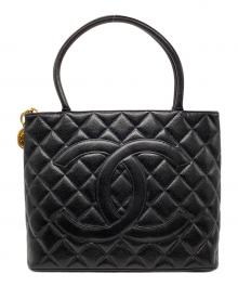 CHANEL（シャネル）の古着「復刻 キャビアスキン トートバッグ」｜ブラック