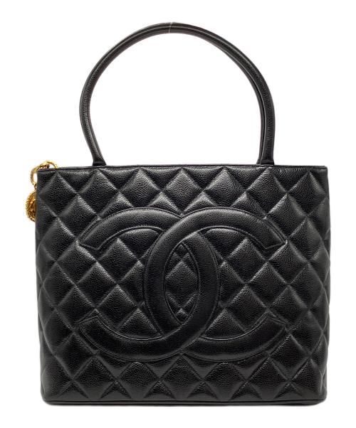CHANEL（シャネル）CHANEL (シャネル) 復刻 キャビアスキン トートバッグ ブラックの古着・服飾アイテム