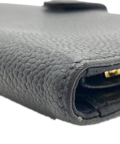 CHANEL（シャネル）CHANEL (シャネル) キャビアスキン 2つ折り長財布 ブラックの古着・服飾アイテム