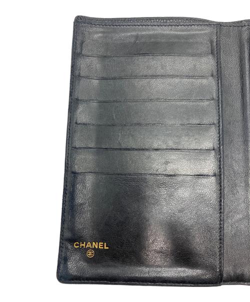 CHANEL（シャネル）CHANEL (シャネル) キャビアスキン 2つ折り長財布 ブラックの古着・服飾アイテム