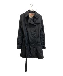 BURBERRY LONDON（バーバリーロンドン）の古着「裏ビッグチェック 中綿トレンチコート」｜ブラック