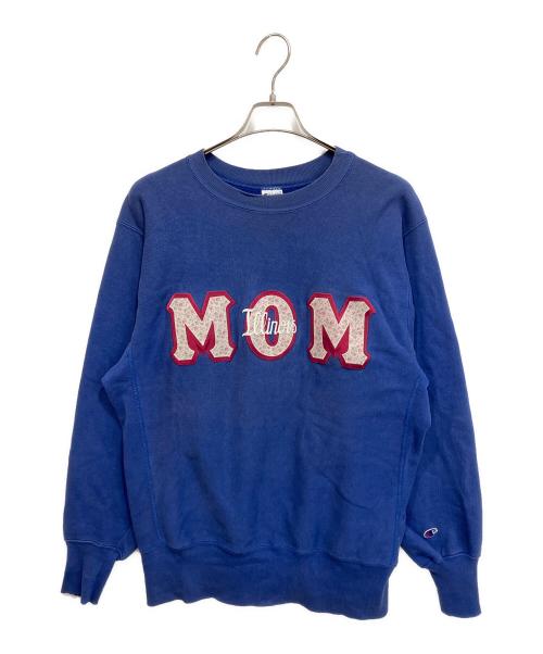 Champion REVERSE WEAVE（チャンピオン リバース ウィーブ）Champion REVERSE WEAVE (チャンピオン リバース ウィーブ) 90S MOMパッチワークスウェット ブルー サイズ:Lの古着・服飾アイテム
