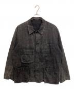 Y's for menワイズフォーメン）の古着「24AW BLEACHING DENIM BLOUSON WITH 5-POCKETS ブリーチジャケット」｜ブラック