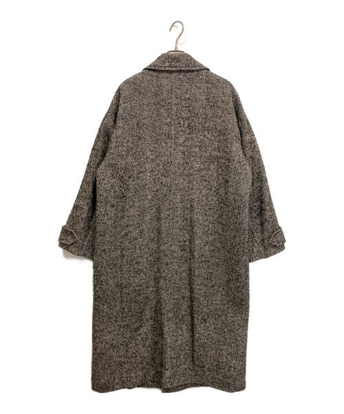 uncrave（アンクレイヴ）uncrave (アンクレイヴ) ロング チェスターコート ヘリンボーン ホワイト×ブラック サイズ:size1の古着・服飾アイテム