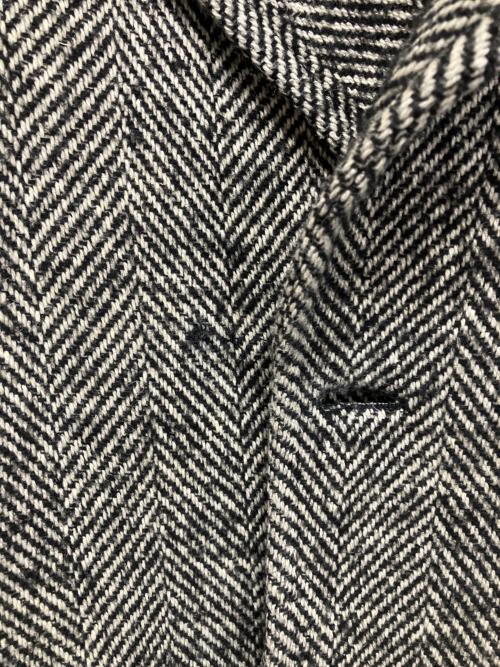 uncrave（アンクレイヴ）uncrave (アンクレイヴ) ロング チェスターコート ヘリンボーン ホワイト×ブラック サイズ:size1の古着・服飾アイテム