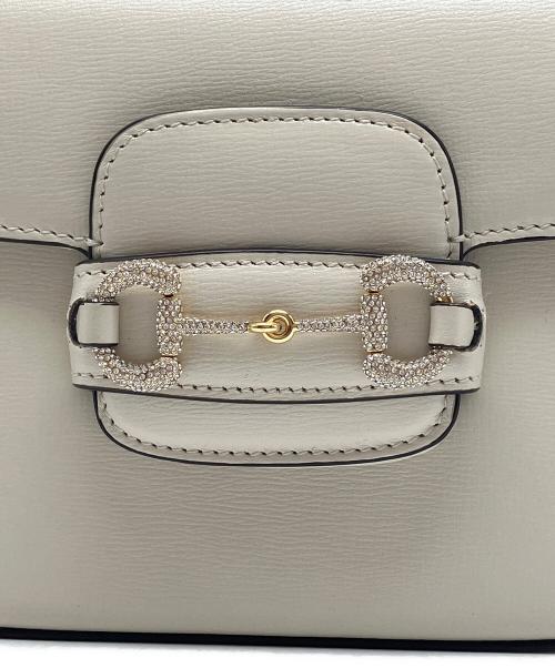 GUCCI（グッチ）GUCCI (グッチ) HORSEBIT 1955 ミニ ショルダーバッグ アイボリーの古着・服飾アイテム