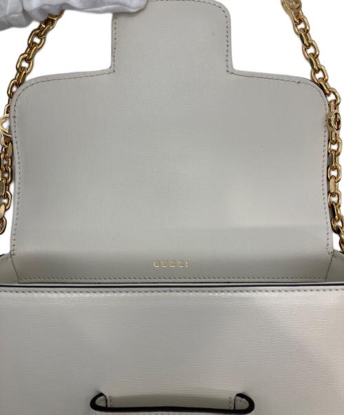 GUCCI（グッチ）GUCCI (グッチ) HORSEBIT 1955 ミニ ショルダーバッグ アイボリーの古着・服飾アイテム
