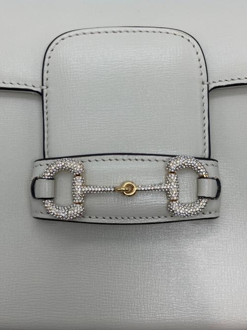 GUCCI（グッチ）GUCCI (グッチ) HORSEBIT 1955 ミニ ショルダーバッグ アイボリーの古着・服飾アイテム