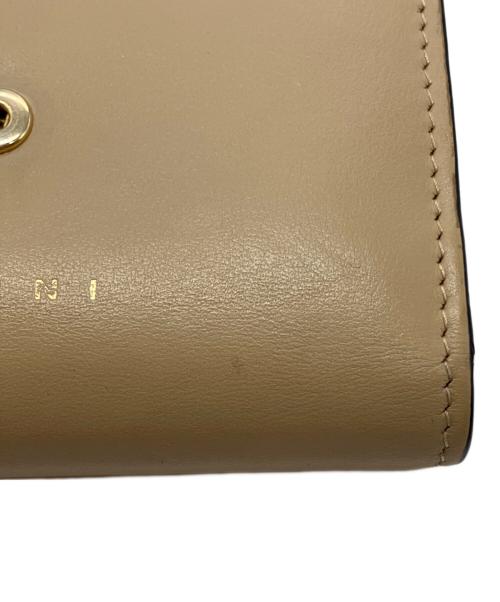 MARNI（マルニ）MARNI (マルニ) レザー 3つ折り財布 ベージュ×グリーンの古着・服飾アイテム