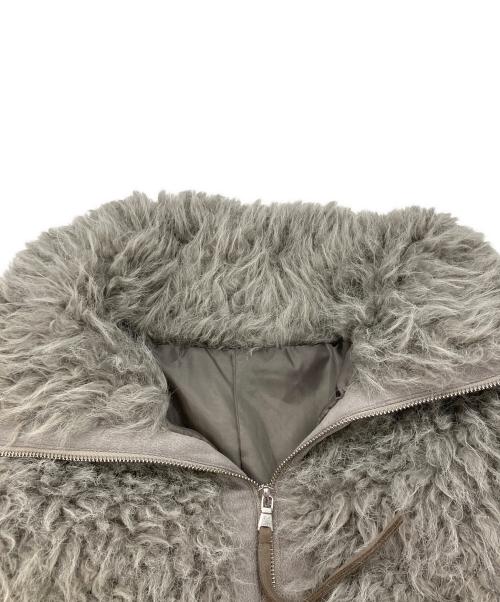 ESICA（エシカ）ESICA (エシカ) ミックスシープファースタンドWジップブルゾン グレー サイズ:Freeの古着・服飾アイテム