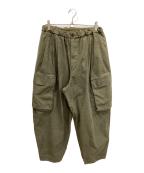 muムー）の古着「PLEATED CARGO TROUSERS LEOPARD CAMO/カーゴパンツ」｜カーキ