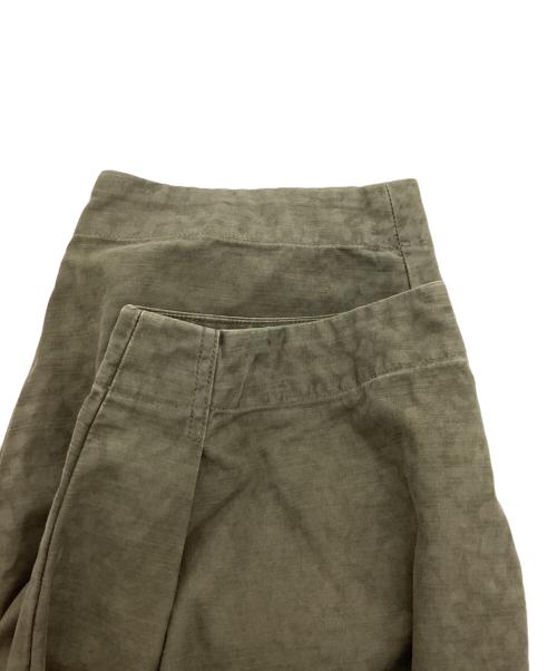 mu（ムー）mù (ムー) PLEATED CARGO TROUSERS LEOPARD CAMO/カーゴパンツ カーキ サイズ:Lの古着・服飾アイテム