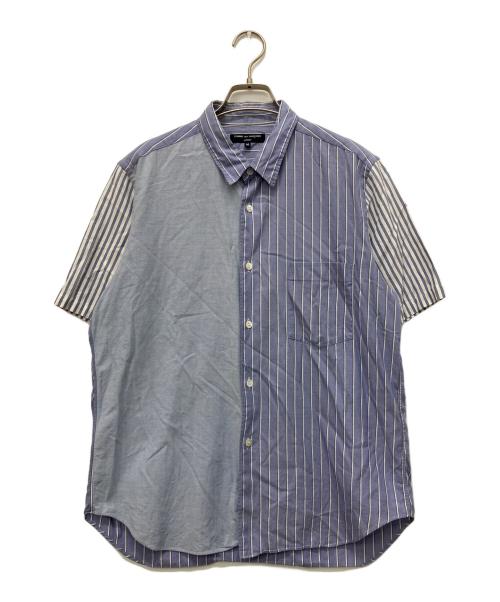 COMME des GARCONS HOMME（コムデギャルソン オム）COMME des GARCONS HOMME (コムデギャルソン オム) ストライプ切り替えSSシャツ スカイブルー サイズ:Mの古着・服飾アイテム