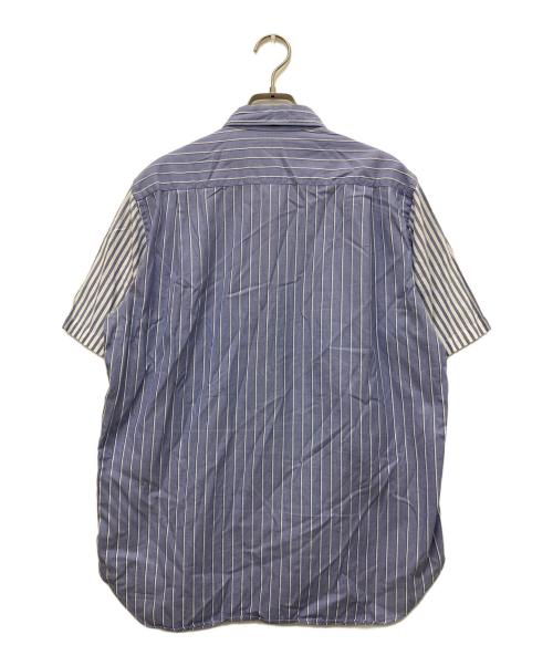 COMME des GARCONS HOMME（コムデギャルソン オム）COMME des GARCONS HOMME (コムデギャルソン オム) ストライプ切り替えSSシャツ スカイブルー サイズ:Mの古着・服飾アイテム