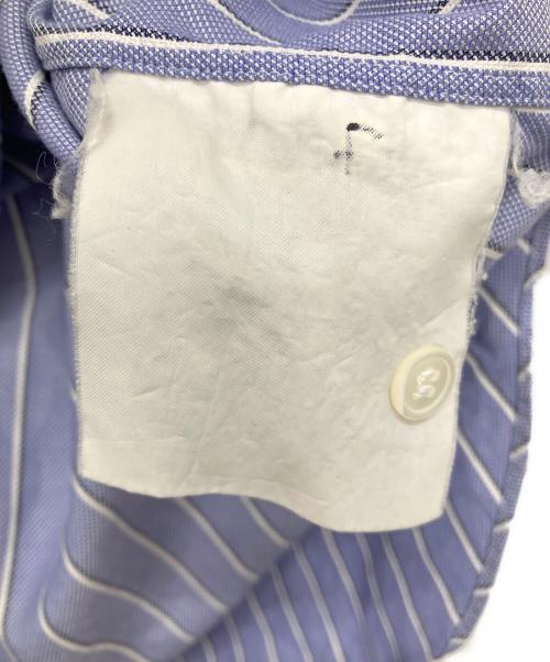 COMME des GARCONS HOMME（コムデギャルソン オム）COMME des GARCONS HOMME (コムデギャルソン オム) ストライプ切り替えSSシャツ スカイブルー サイズ:Mの古着・服飾アイテム
