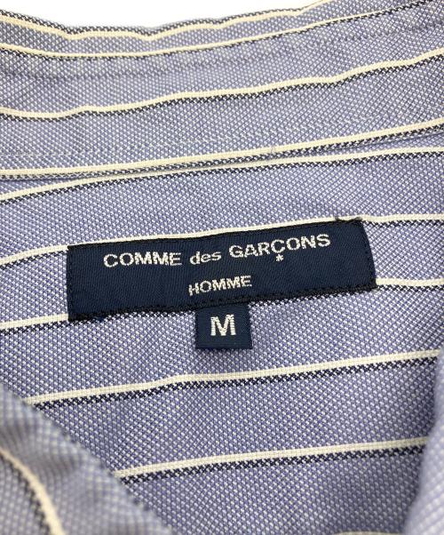 COMME des GARCONS HOMME（コムデギャルソン オム）COMME des GARCONS HOMME (コムデギャルソン オム) ストライプ切り替えSSシャツ スカイブルー サイズ:Mの古着・服飾アイテム