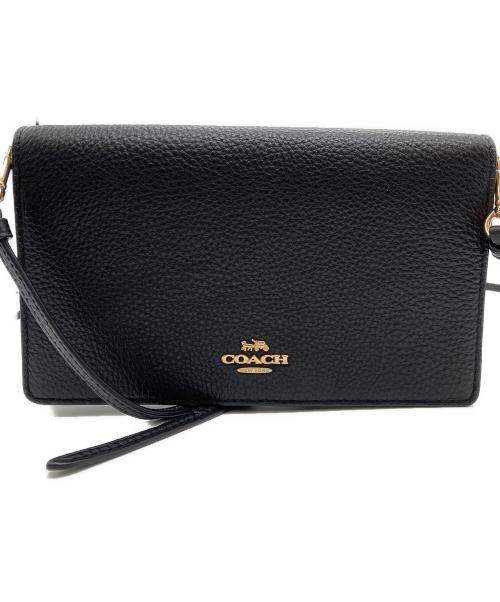 COACH（コーチ）COACH (コーチ) アンナ フォルドオーバー クロスボディ クラッチ ブラックの古着・服飾アイテム