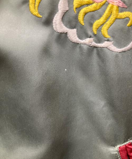 DIESEL（ディーゼル）DIESEL (ディーゼル) ホーク刺繍スカジャン グリーン×ピンク サイズ:Mの古着・服飾アイテム