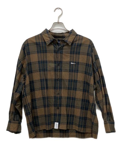 DESCENDANT（ディセンダント）DESCENDANT (ディセンダント) GORDIE PLAID LS SHIRT ブラウン サイズ:Sの古着・服飾アイテム
