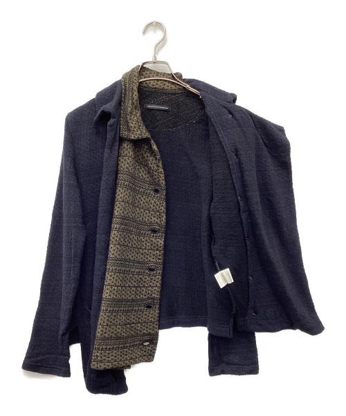 Y's（ワイズ）Y's (ワイズ) ジャガードニットジャケット ネイビー サイズ:2の古着・服飾アイテム