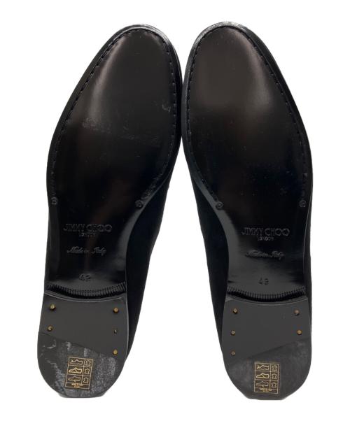 JIMMY CHOO（ジミーチュウ）JIMMY CHOO (ジミーチュウ) スウェードミニスタースタッズスリッポン ブラック サイズ:42の古着・服飾アイテム