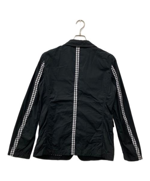 BLACK COMME des GARCONS（ブラックコムデギャルソン）BLACK COMME des GARCONS (ブラックコムデギャルソン) ギンガム切り替え3Bジャケット ブラック サイズ:Lの古着・服飾アイテム