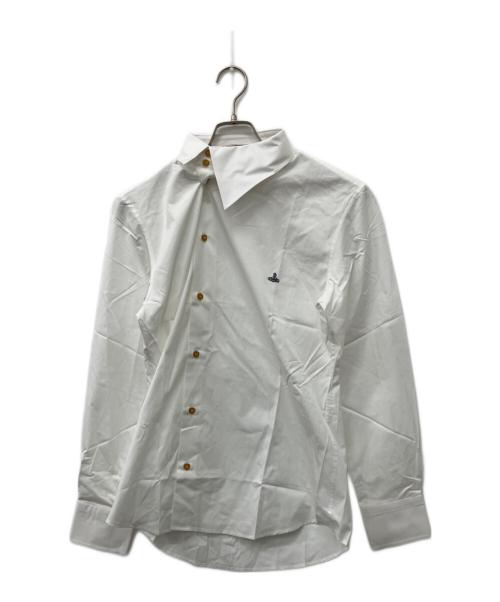 Vivienne Westwood man（ヴィヴィアン ウェストウッド マン）Vivienne Westwood man (ヴィヴィアン ウェストウッド マン) アシンメトリー変形襟シャツ ホワイト サイズ:48の古着・服飾アイテム