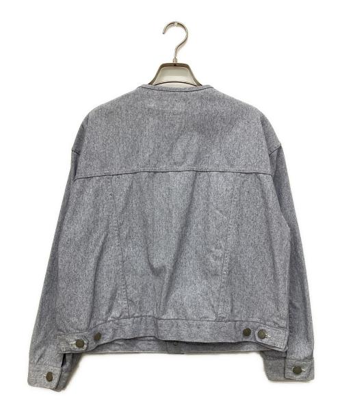 BLUEBLUE（ブルーブルー）BLUEBLUE (ブルーブルー) ノーカラーデニムジャケット グレー サイズ:Sの古着・服飾アイテム